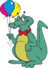 Alligator With Balloons Clip Art